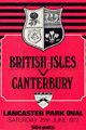 Canterbury v British Lions 1977 rugby  Programme